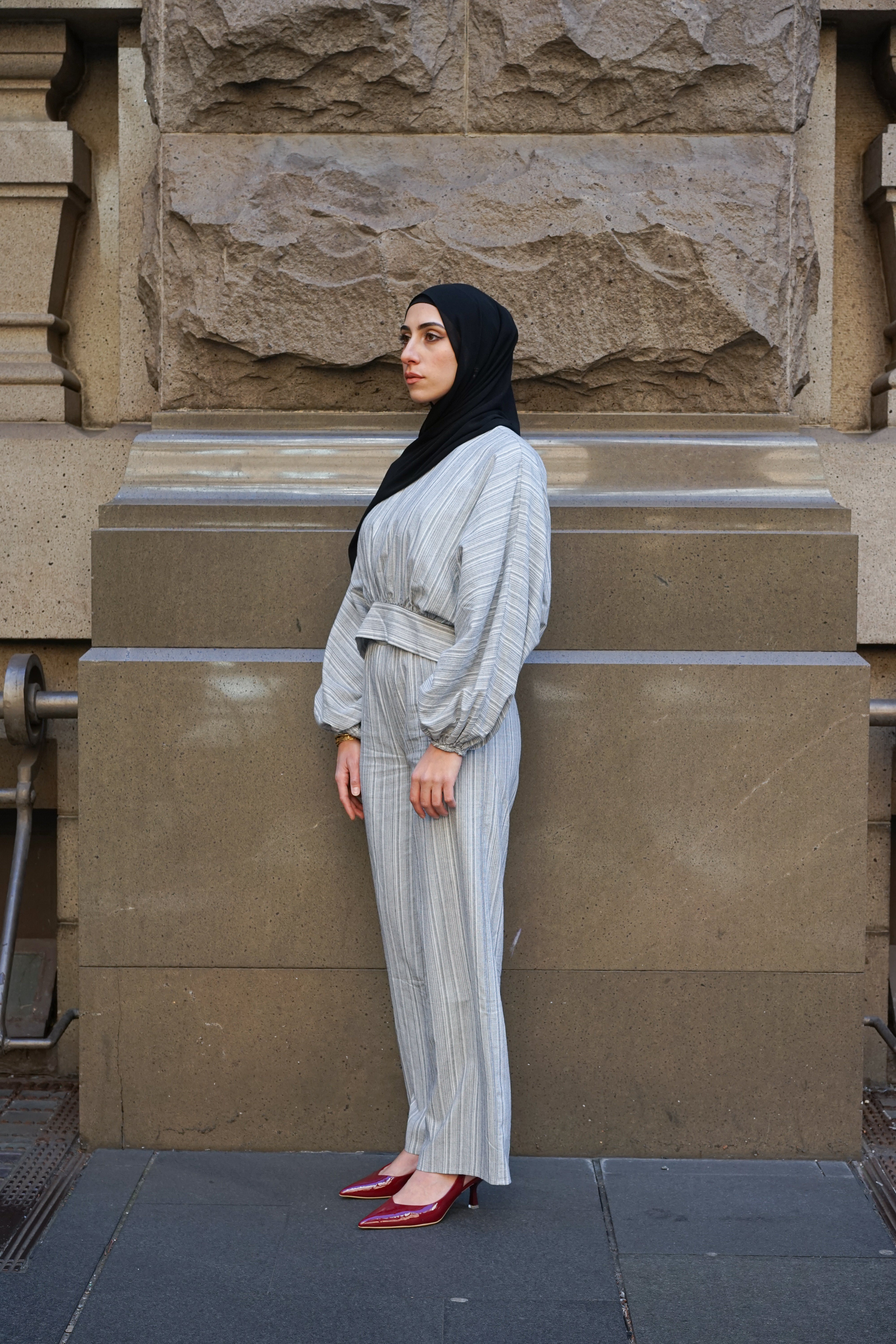 Lina Textured Hem Set - Grey