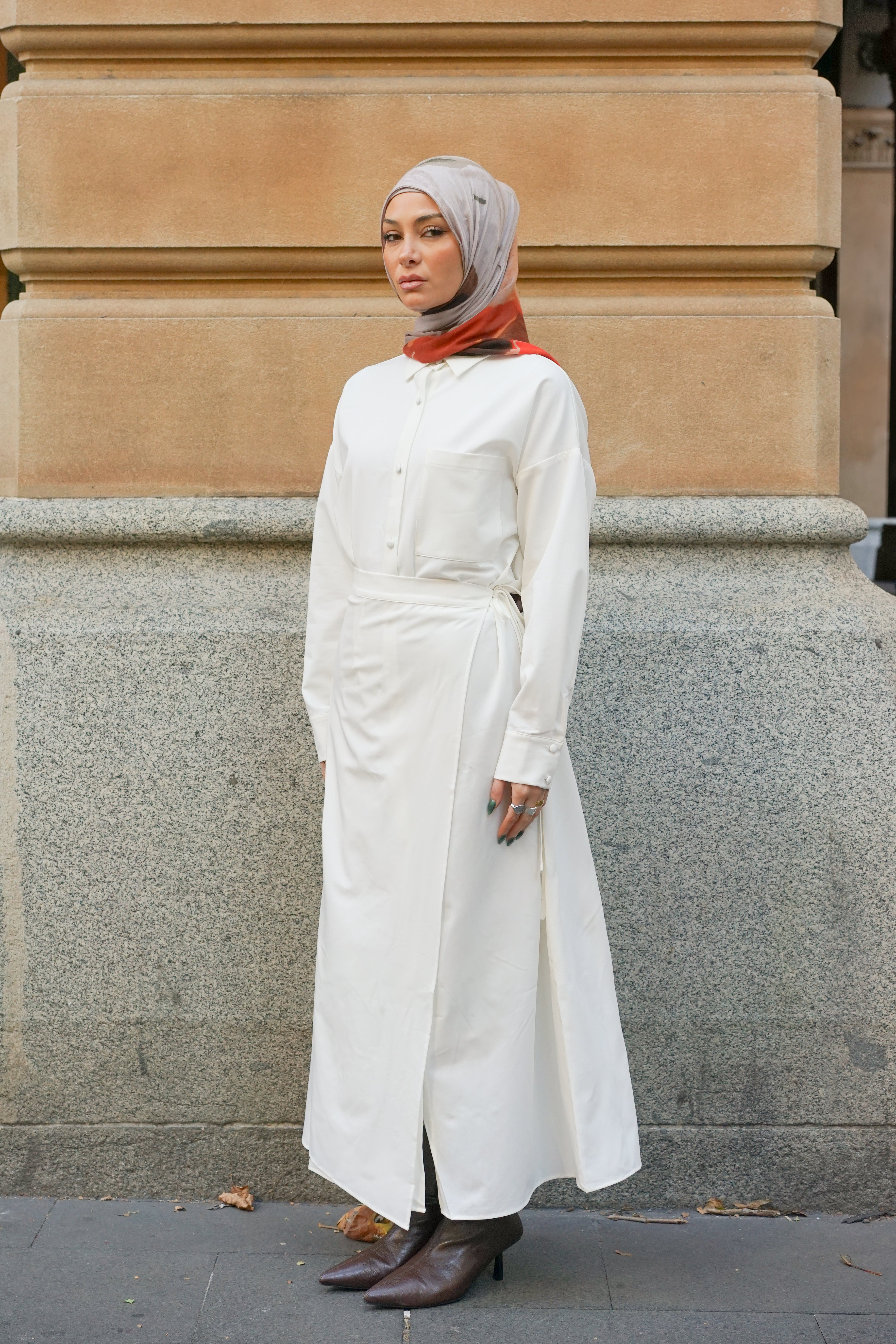 Arden Shirt Dress - off white