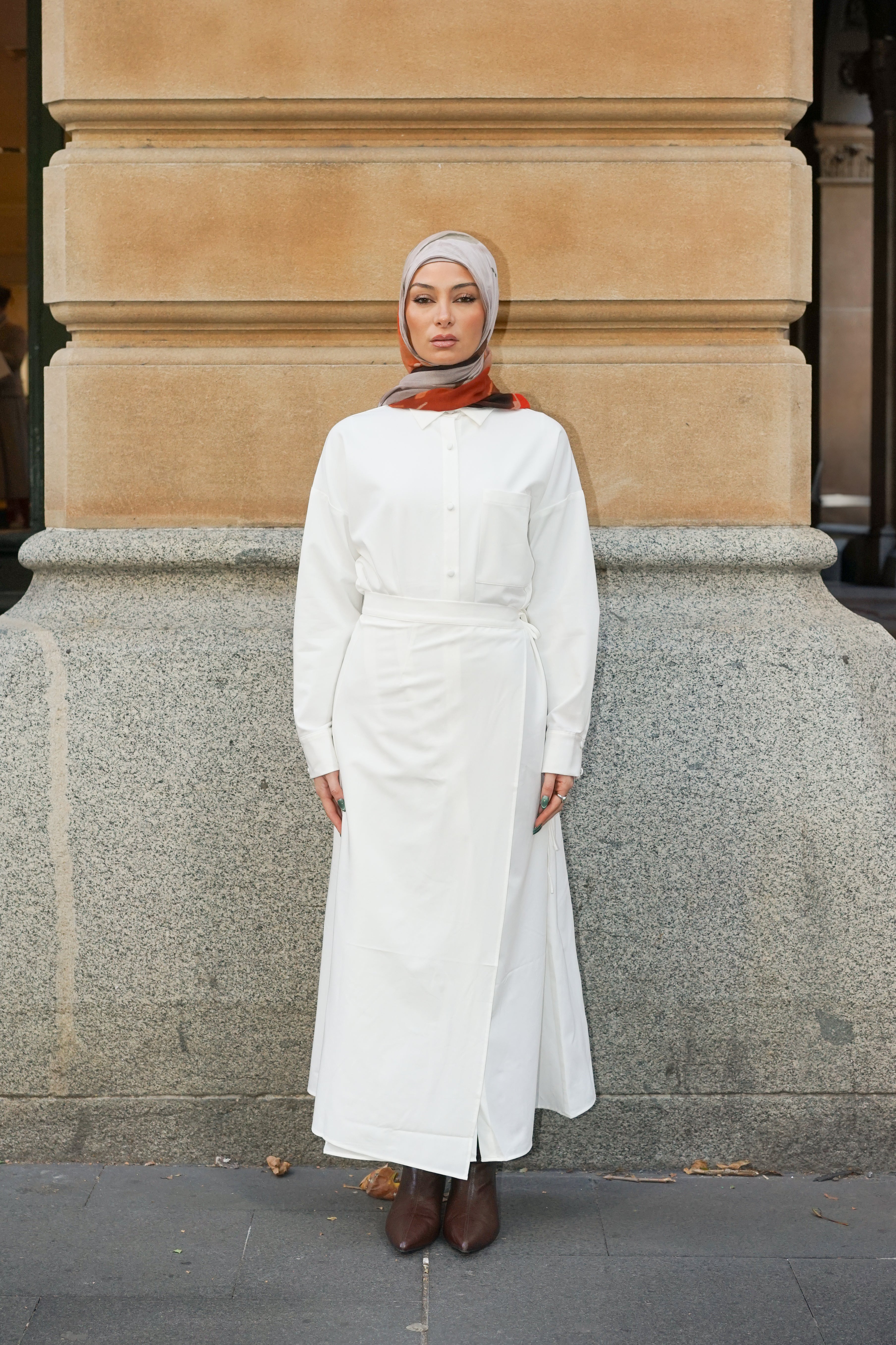 Arden Shirt Dress - off white
