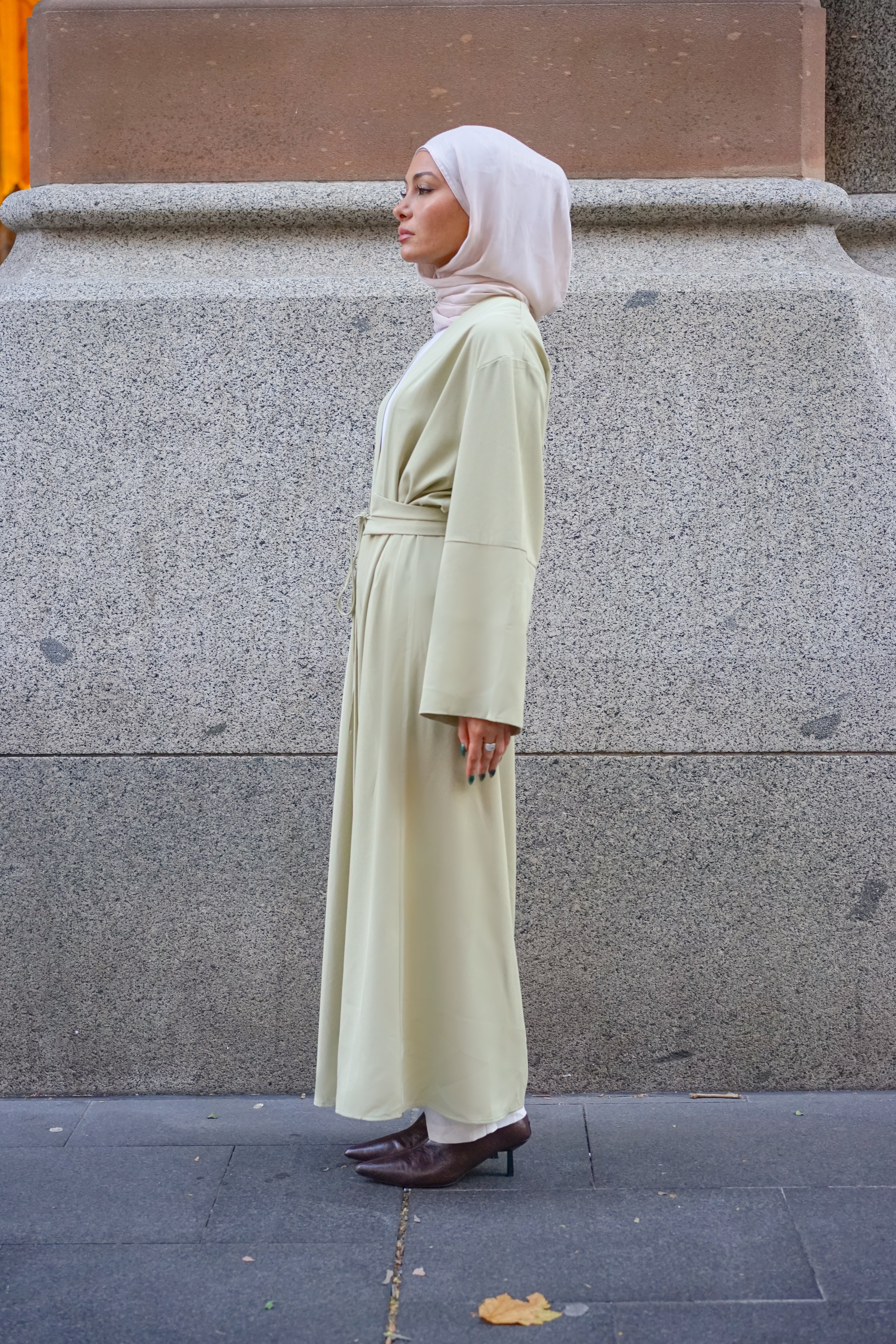 Rowan Belted Abaya - Sage Green