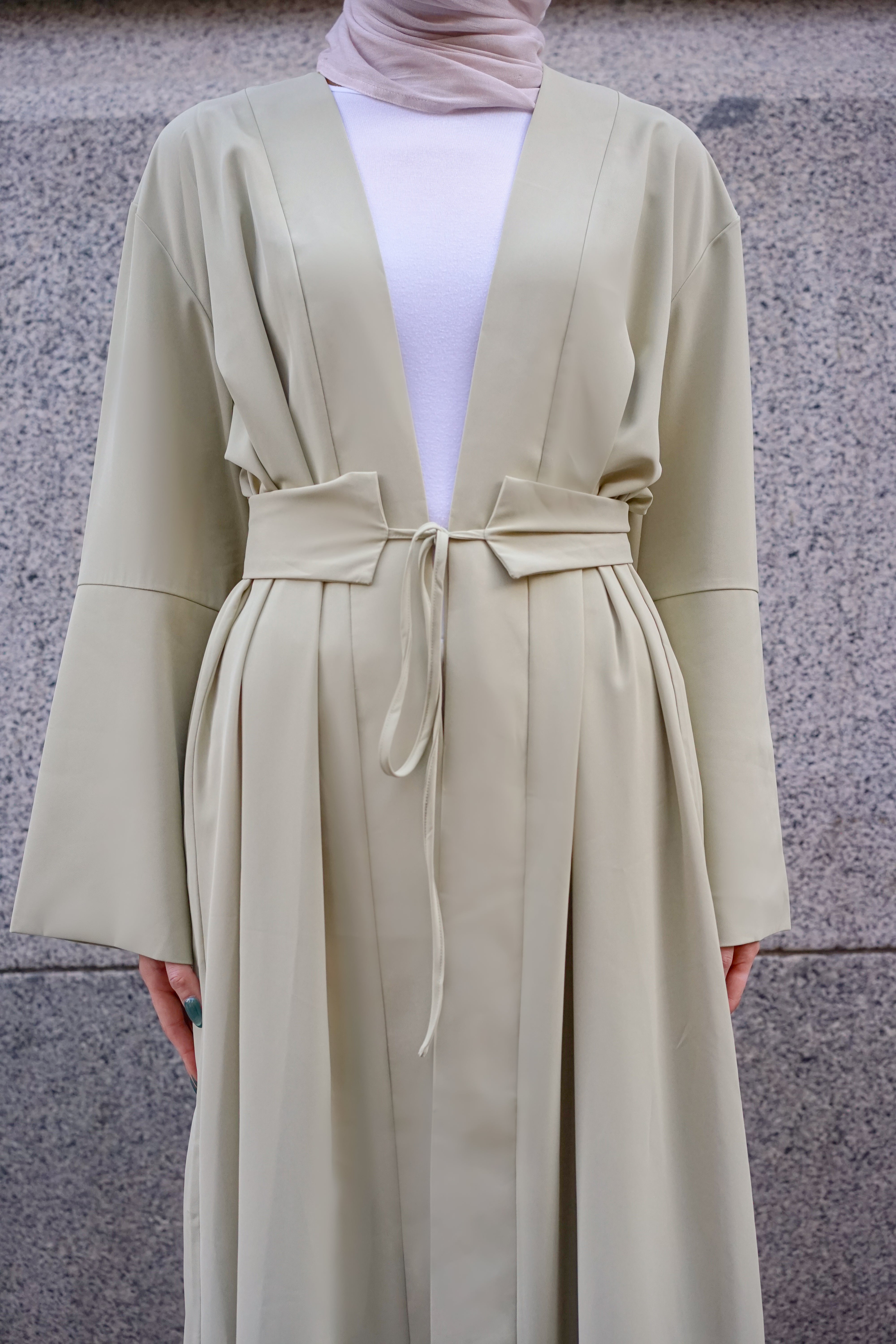 Rowan Belted Abaya - Sage Green