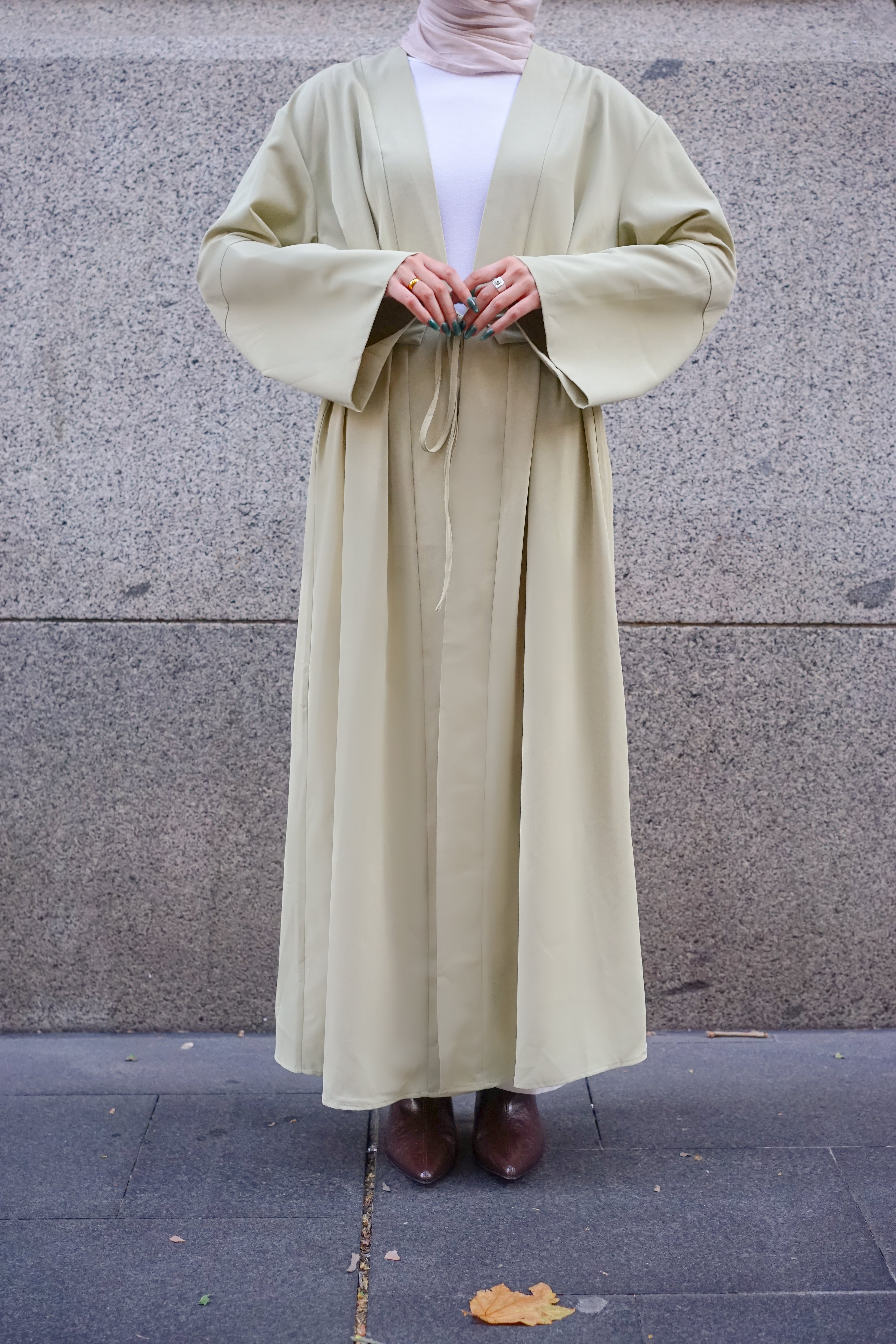 Rowan Belted Abaya - Sage Green