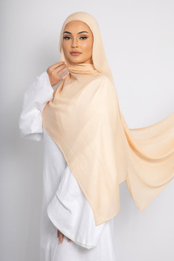 Warm Peach Modal Hijab Comes with Matching Under Cap
