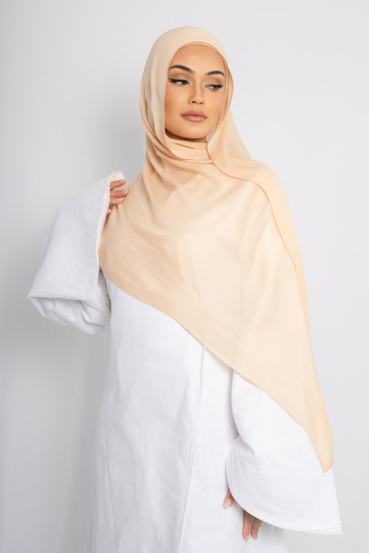 Warm Peach Modal Hijab Comes with Matching Under Cap