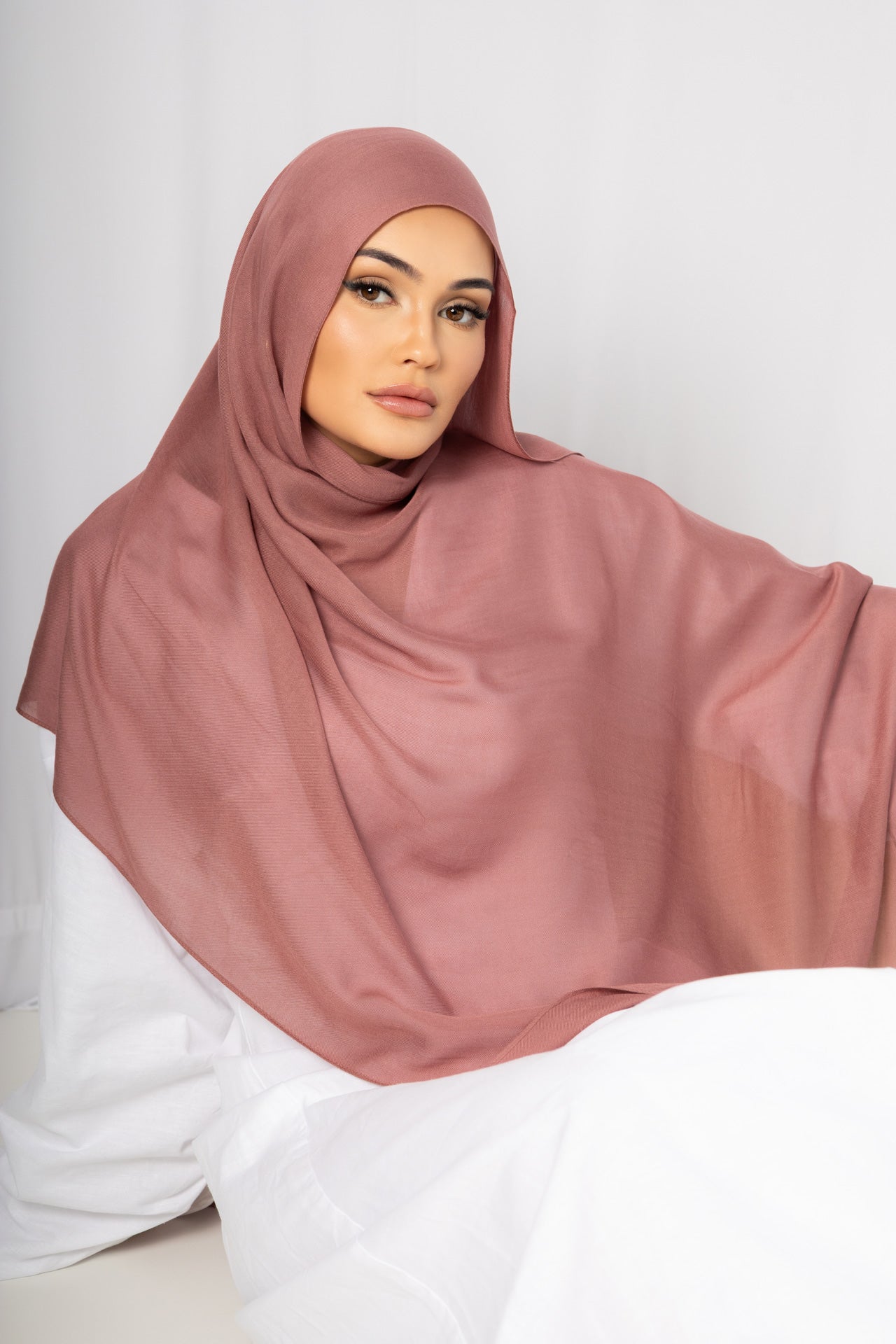 Dusky Rose Modal Hijab Comes with Matching Under Cap