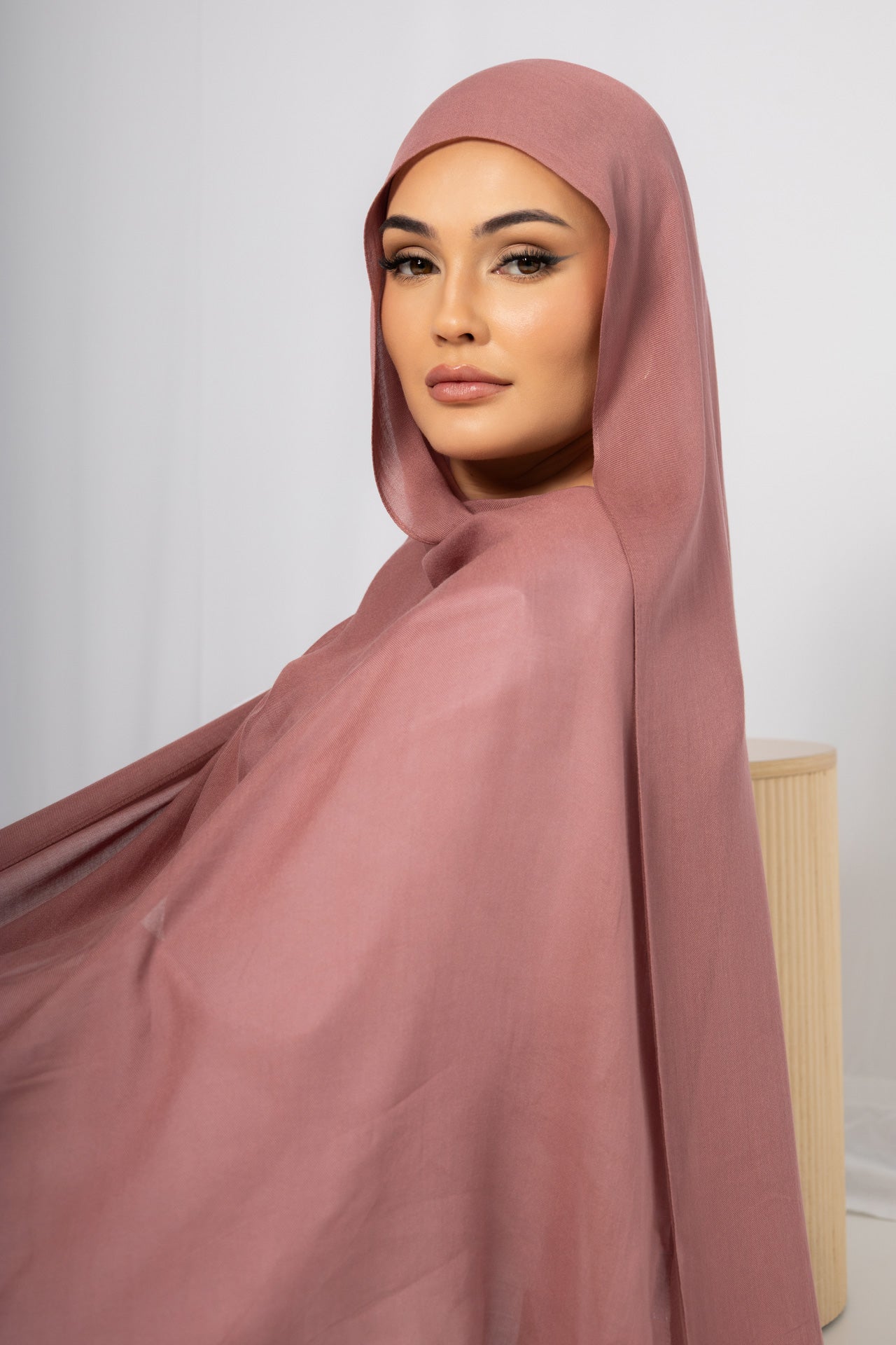 Dusky Rose Modal Hijab Comes with Matching Under Cap
