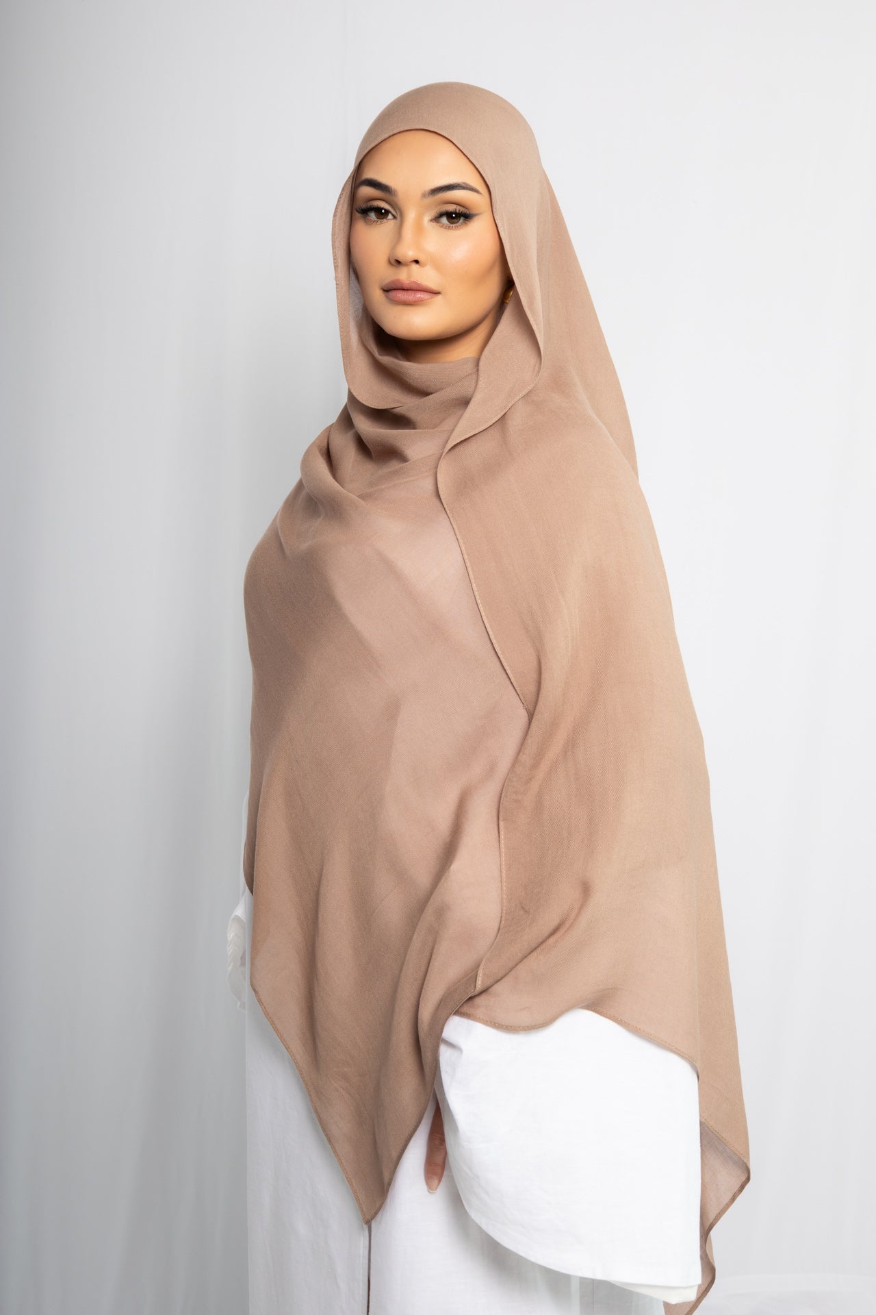 Mocha Nude Modal Hijab Comes with Matching Under Cap