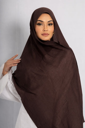 Chocolate Brown Modal Hijab Comes with Matching Under Cap