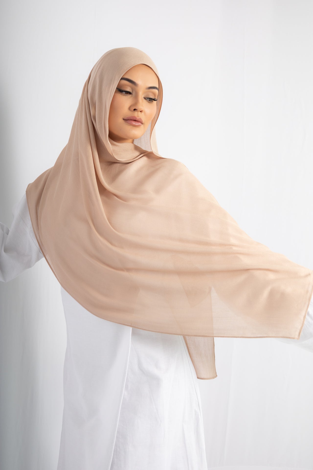 Soft Sand Modal Hijab Comes with Matching Under Cap