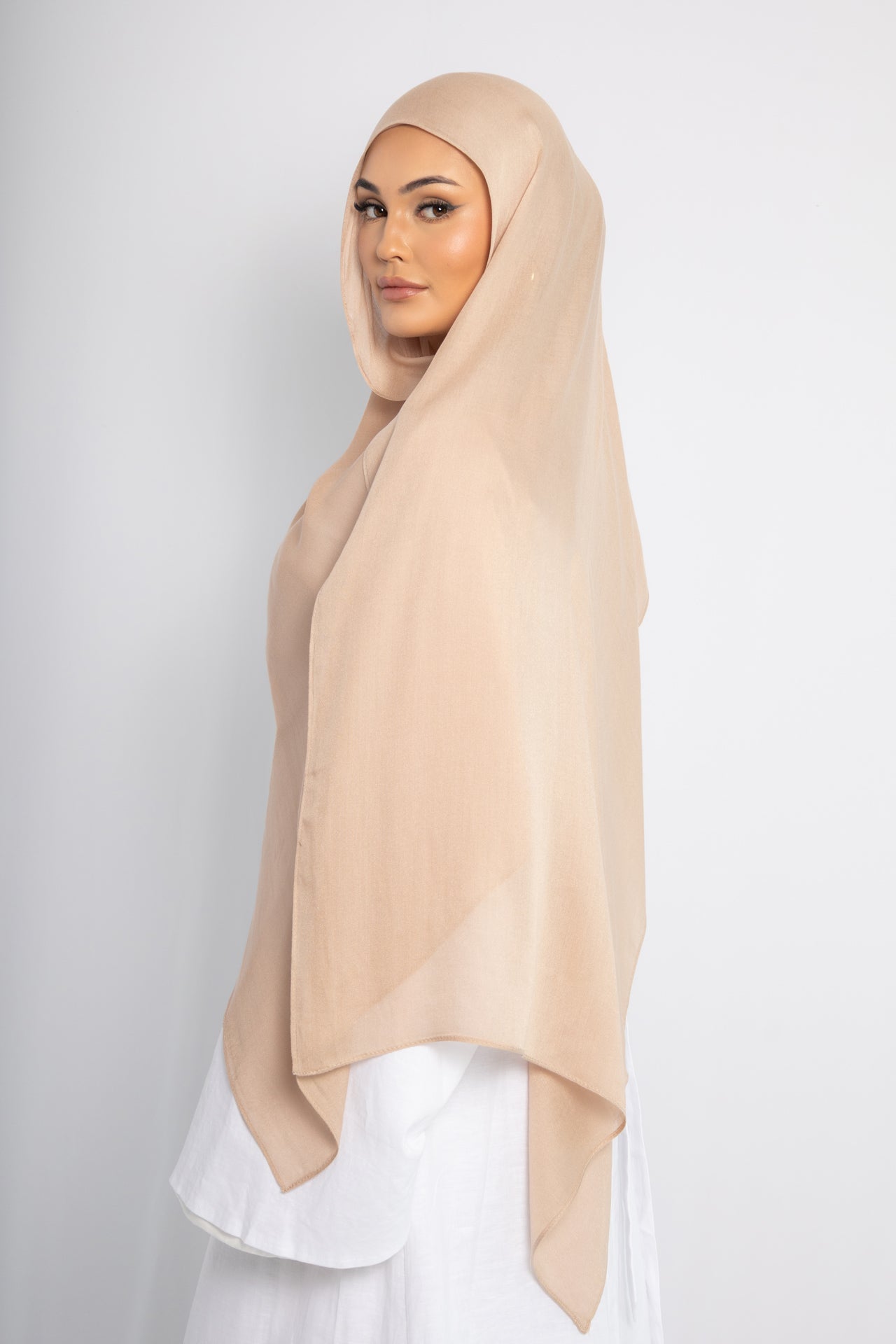 Soft Sand Modal Hijab Comes with Matching Under Cap