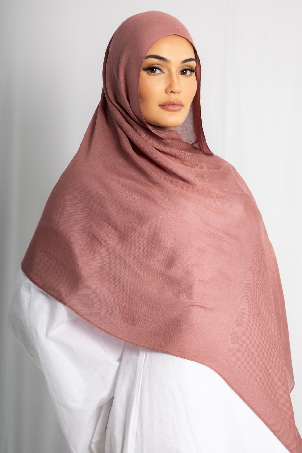 Dusky Rose Modal Hijab Comes with Matching Under Cap