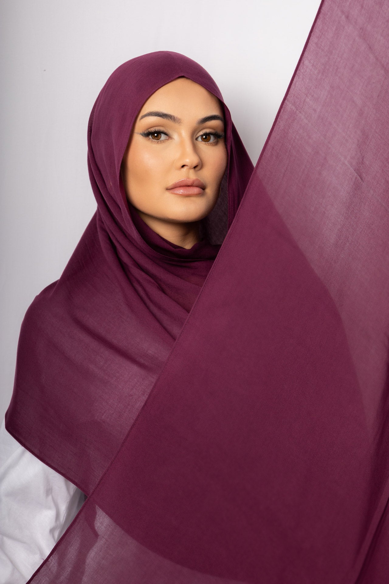 Royal Plum Modal Hijab Comes with Matching Under Cap