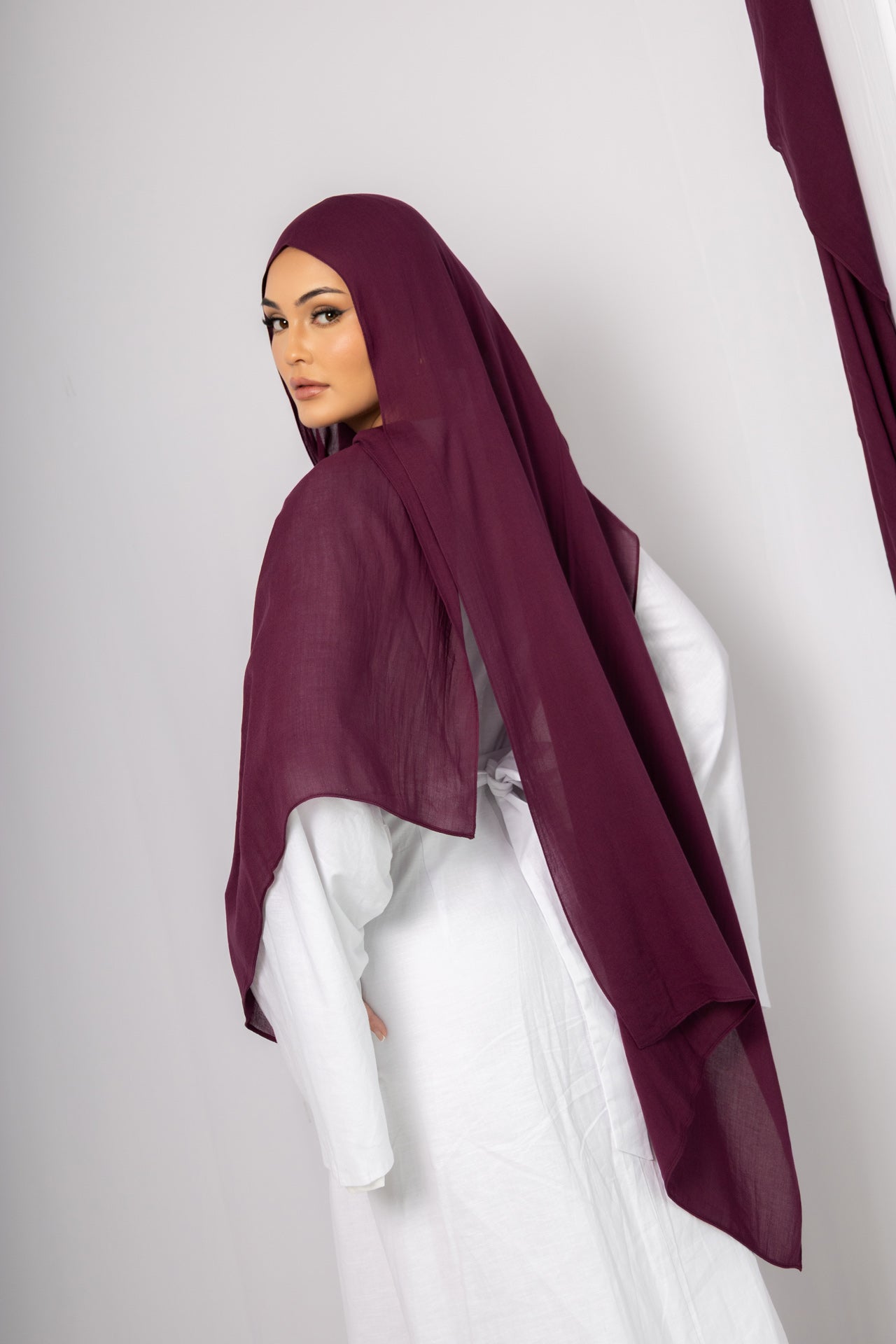 Royal Plum Modal Hijab Comes with Matching Under Cap