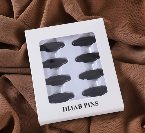 Black Colour Hijab Pins Set